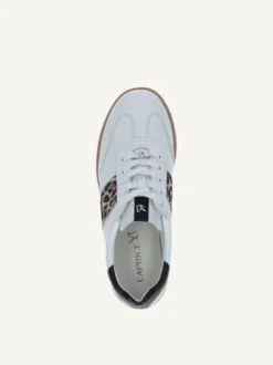 Caprice White and Leo Print Trainer|923705195