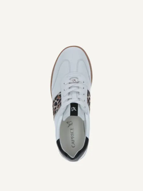 Caprice White and Leo Print Trainer|923705195