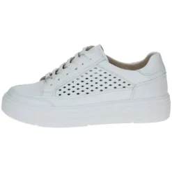 Caprice White Laser Cut-outs Platform Trainer|923719102