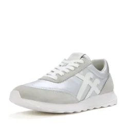 Fitflop Silver Retro Metallic Silver Trainer|A5QE11