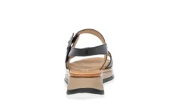 Gabor Black Wedge Strap Sandal|8274457B