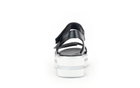 Gabor Blue and Silver Wedge Sandal|8462061