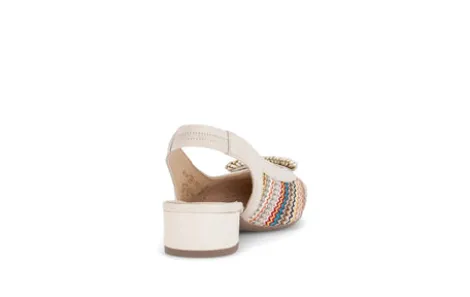 Gabor Multicolor Fabric and Leather Sling Back|8152640