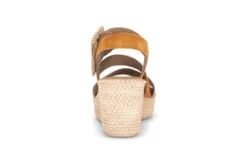 Gabor Orange Suede Wedge Sandal|8477110