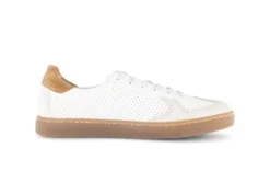 Gabor White and Tan Wide Fit Trainer|8654560