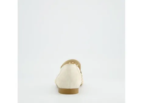 Paul Green Beige Braided Leather Loafer |1209019