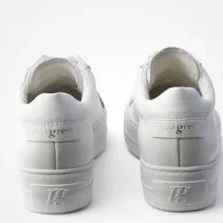 Paul Green White Leather Platform Trainer|5241000
