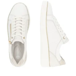 Remonte White Mini Wedge Trainer|D2E0080W