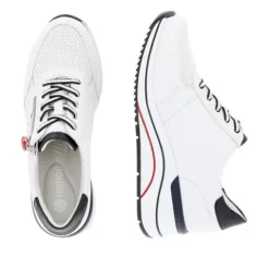 Remonte White Wide Fit Comfort Trainer|D0T0481WH