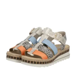 Rieker Multi Strap Mini Wedge Sandal|V790490