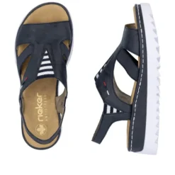 Rieker Navy Comfort Strap Sandal|V44Y514N