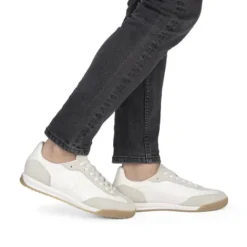 Rieker White and Grey Trendy Trainer|U400080