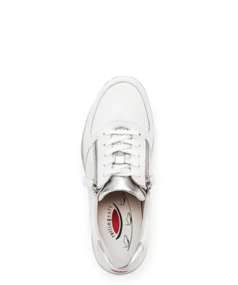 Rolling Soft White and Silver Comfort Trainer|8696851W