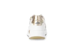 Rolling Soft White and Taupe Wedge Trainer|8695852